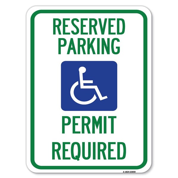 Signmission Reserved Parking Permit Required With Graphic Heavy-Gauge Aluminum Rust Proof Parking, A-1824-23059 A-1824-23059 - main